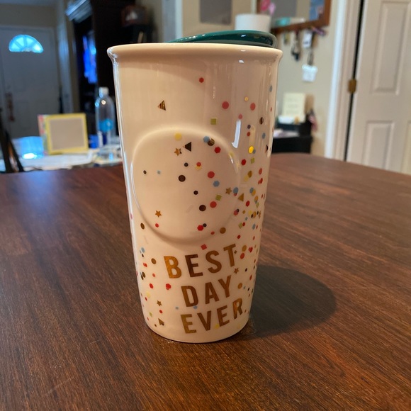 Starbucks 2015 Best Day Ever ceramic tumbler 10oz